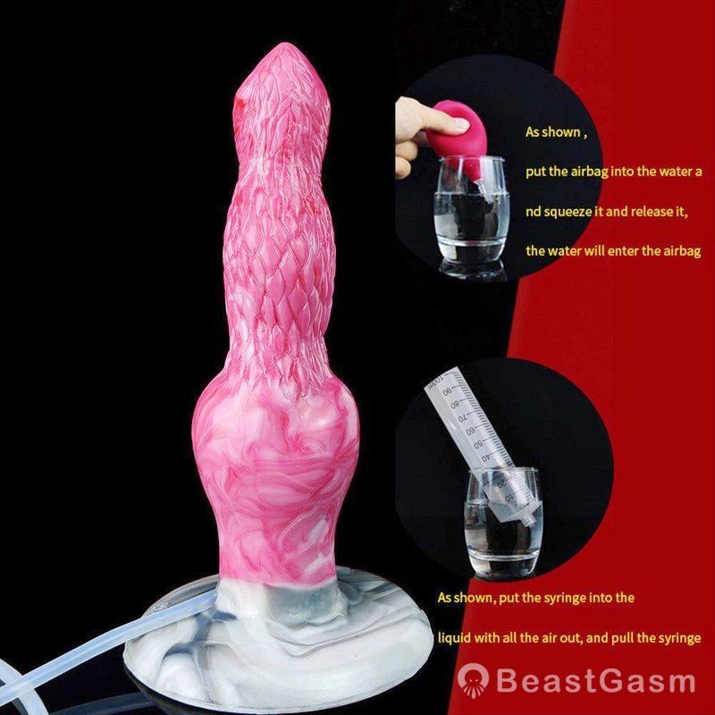 8.6” Knotted Squirting Dog Dildo – Waterproof & Suction Base - BeastGasm