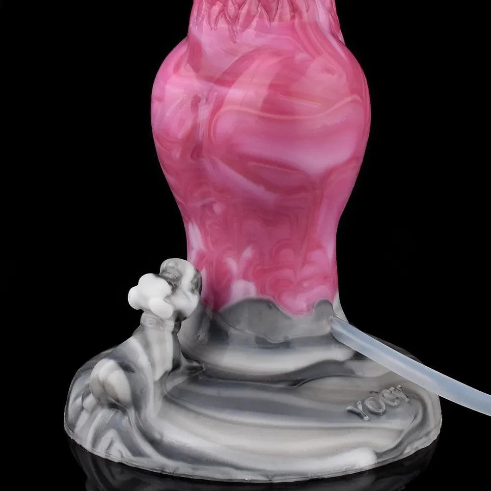 8.6” Knotted Squirting Dog Dildo – Waterproof & Suction Base - BeastGasm