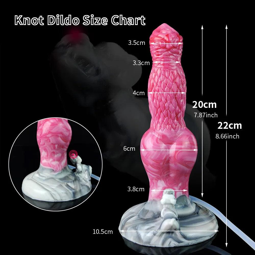 8.6” Knotted Squirting Dog Dildo – Waterproof & Suction Base - BeastGasm