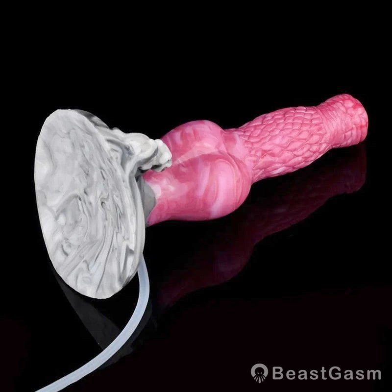 8.6” Knotted Squirting Dog Dildo – Waterproof & Suction Base - BeastGasm