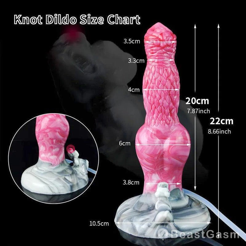 8.6” Knotted Squirting Dog Dildo – Waterproof & Suction Base - BeastGasm