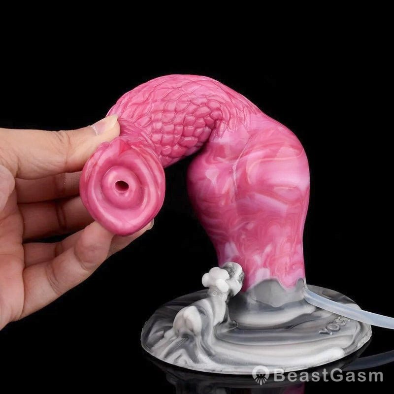 8.6” Knotted Squirting Dog Dildo – Waterproof & Suction Base - BeastGasm