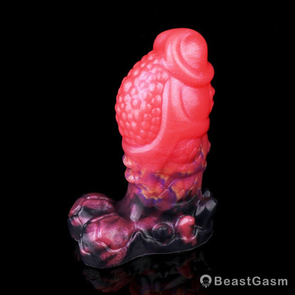 Blood-Red Dildo Butt Plug – Fantasy Anal Toy With Dragon Texture