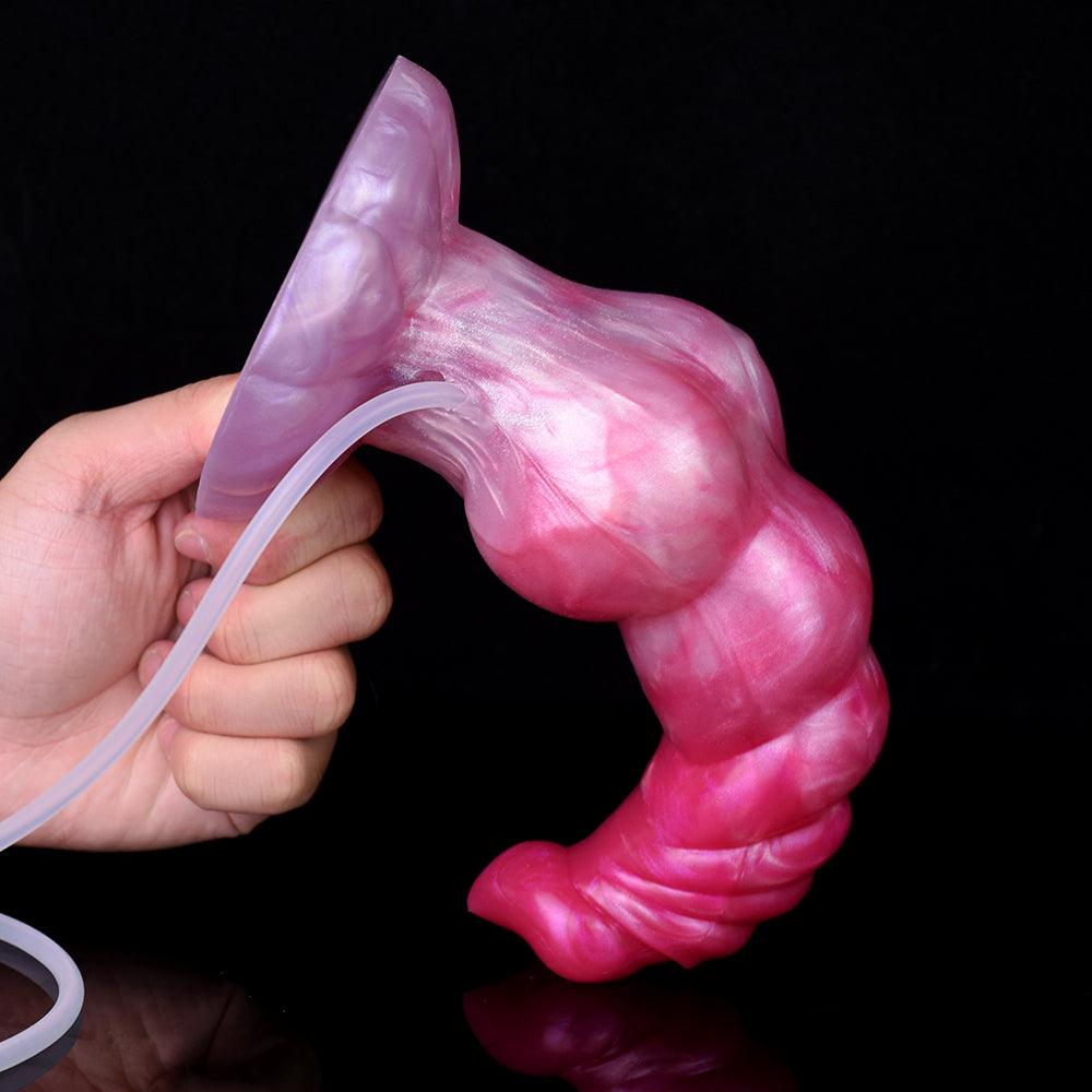 👺 9.05 - Inch Bialar - Ejaculating Alien Dildo - BeastGasm