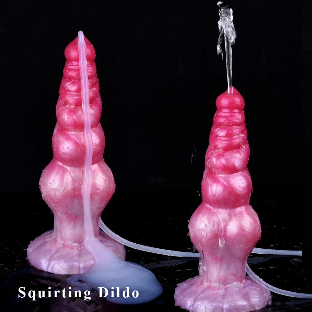 👺 9.05 - Inch Bialar - Ejaculating Alien Dildo - BeastGasm