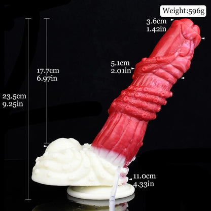 🐲 9.2 - Inch Minnos Dragon Dildo – Ejaculating & Ribbed - BeastGasm