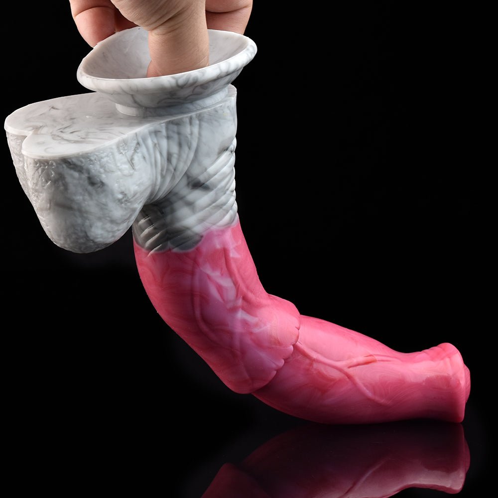 🐎 9.6” CHIRON Vibrating Horse Dildo – Pegasus Vibrator with Suction Cup - BeastGasm