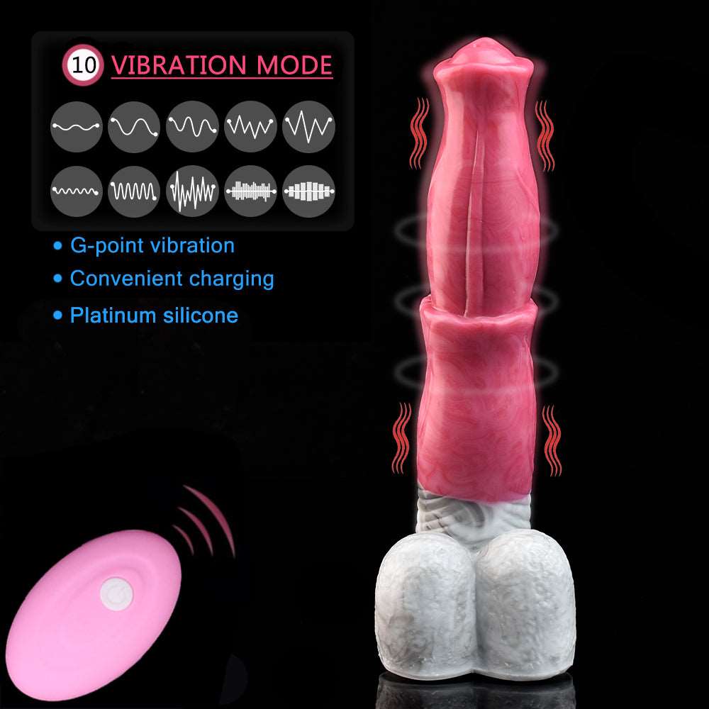 🐎 9.6” CHIRON Vibrating Horse Dildo – Pegasus Vibrator with Suction Cup - BeastGasm