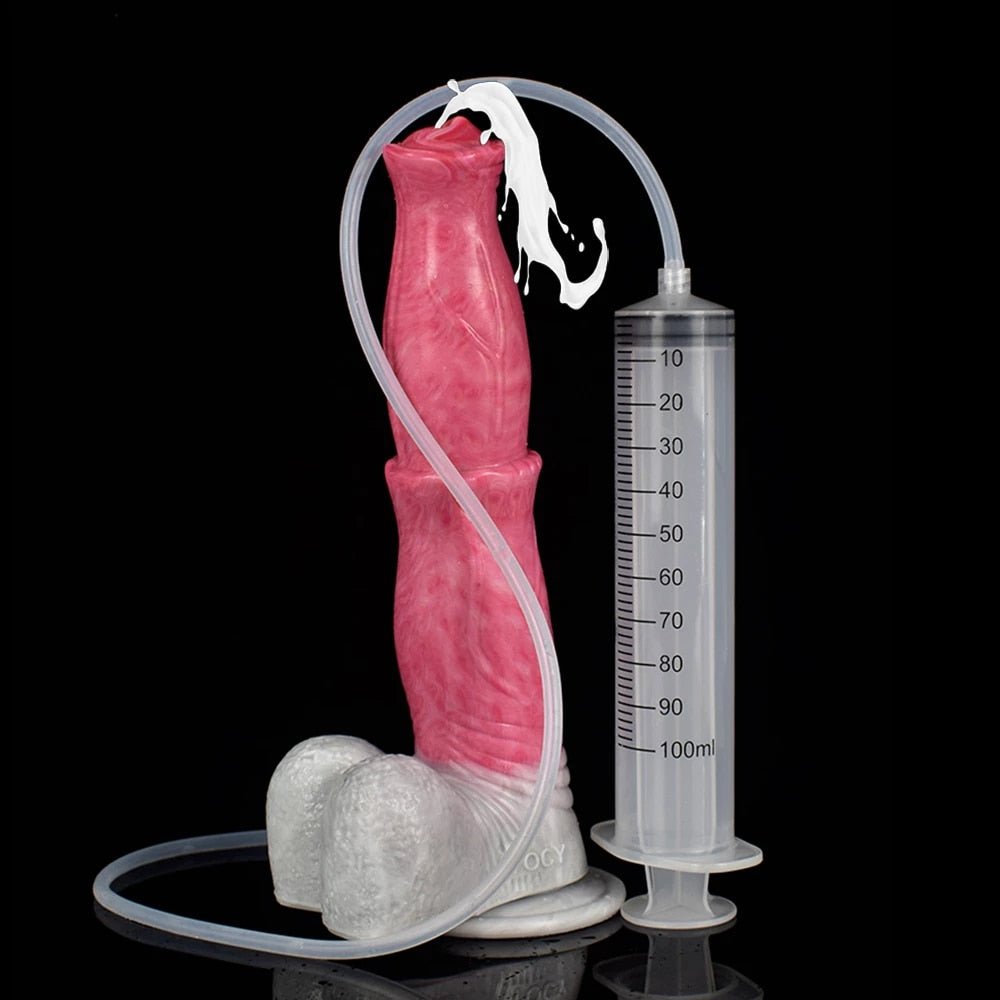 🐎9.6 - Inch Squirting Horse Dildo – Realistic Fantasy Toy with Cum Tube - BeastGasm