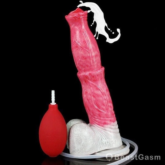 🐎9.6 - Inch Squirting Horse Dildo – Realistic Fantasy Toy with Cum Tube - BeastGasm