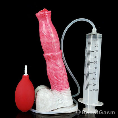 🐎9.6 - Inch Squirting Horse Dildo – Realistic Fantasy Toy with Cum Tube - BeastGasm