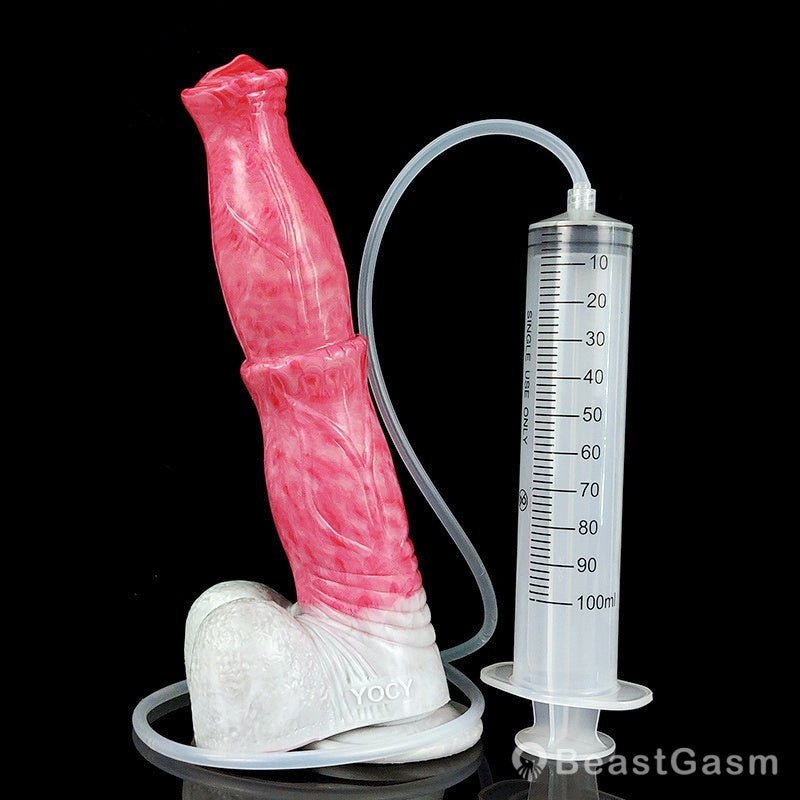 🐎9.6 - Inch Squirting Horse Dildo – Realistic Fantasy Toy with Cum Tube - BeastGasm