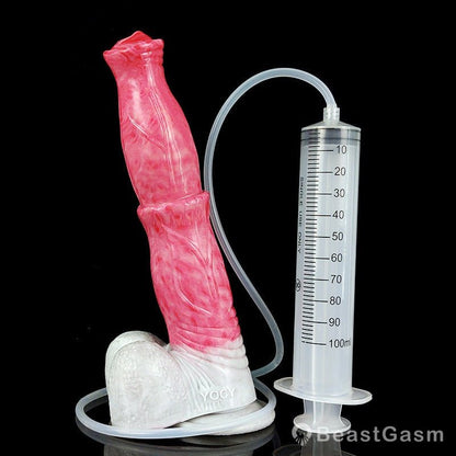 🐎9.6 - Inch Squirting Horse Dildo – Realistic Fantasy Toy with Cum Tube - BeastGasm