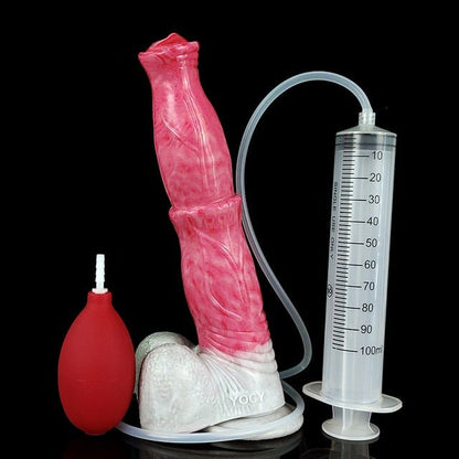 🐎9.6 - Inch Squirting Horse Dildo – Realistic Fantasy Toy with Cum Tube - BeastGasm