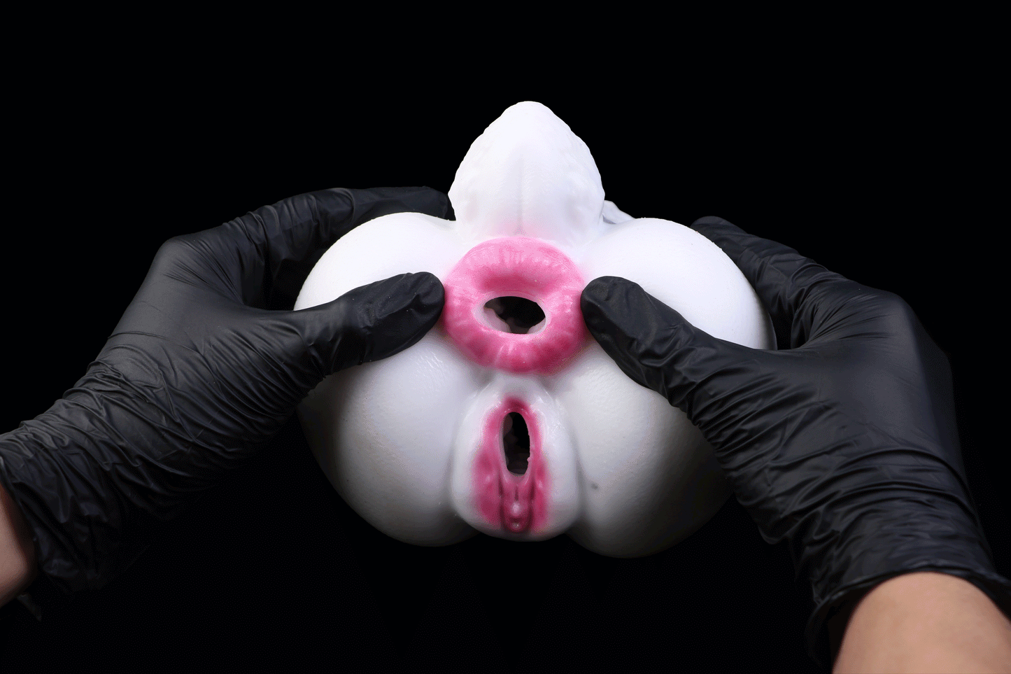 🐰 White Rabbit Fantasy Dual-Channel Silicone Pocket Pussy