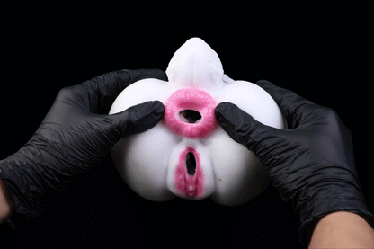 🐰 White Rabbit Fantasy Dual-Channel Silicone Pocket Pussy
