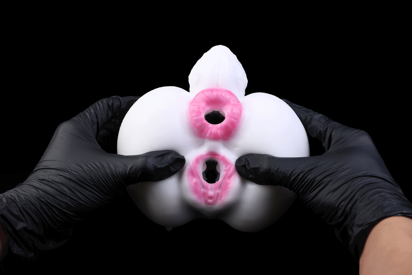 🐰 White Rabbit Fantasy Dual-Channel Silicone Pocket Pussy