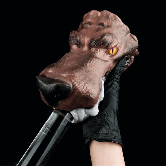 🐺 Jackal Dune: Feral Fantasy Wolf Head Stroker