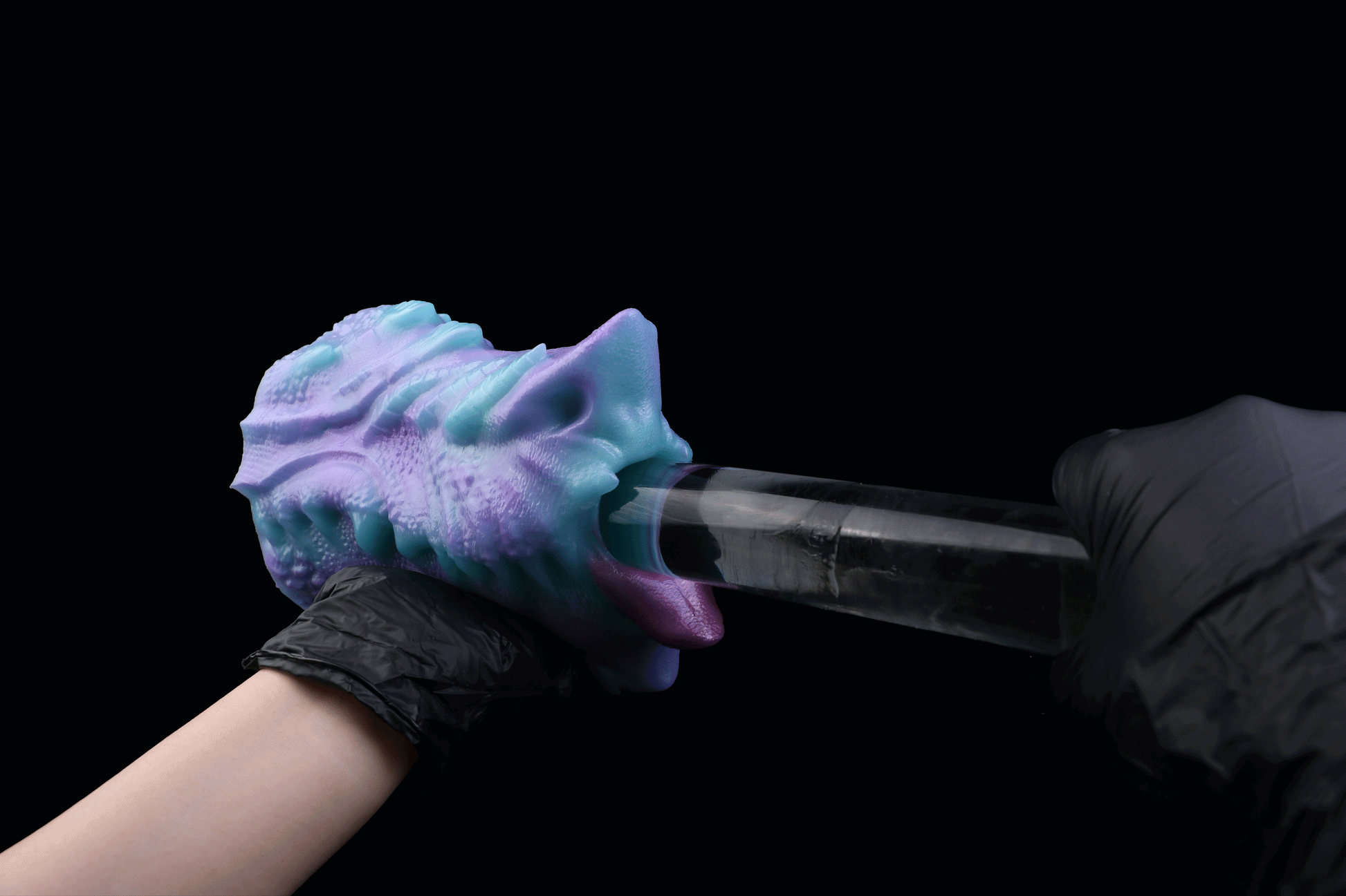 🐲 Fantasy Dragon Mouth Stroker Teal Purple Pocket Pussy - BeastGasm