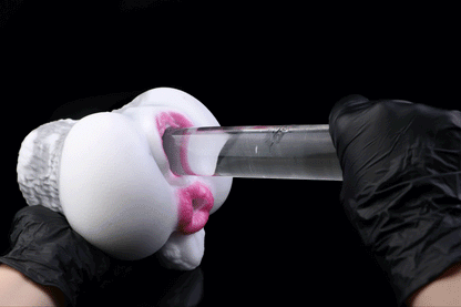 🐰 White Rabbit Fantasy Dual-Channel Silicone Pocket Pussy