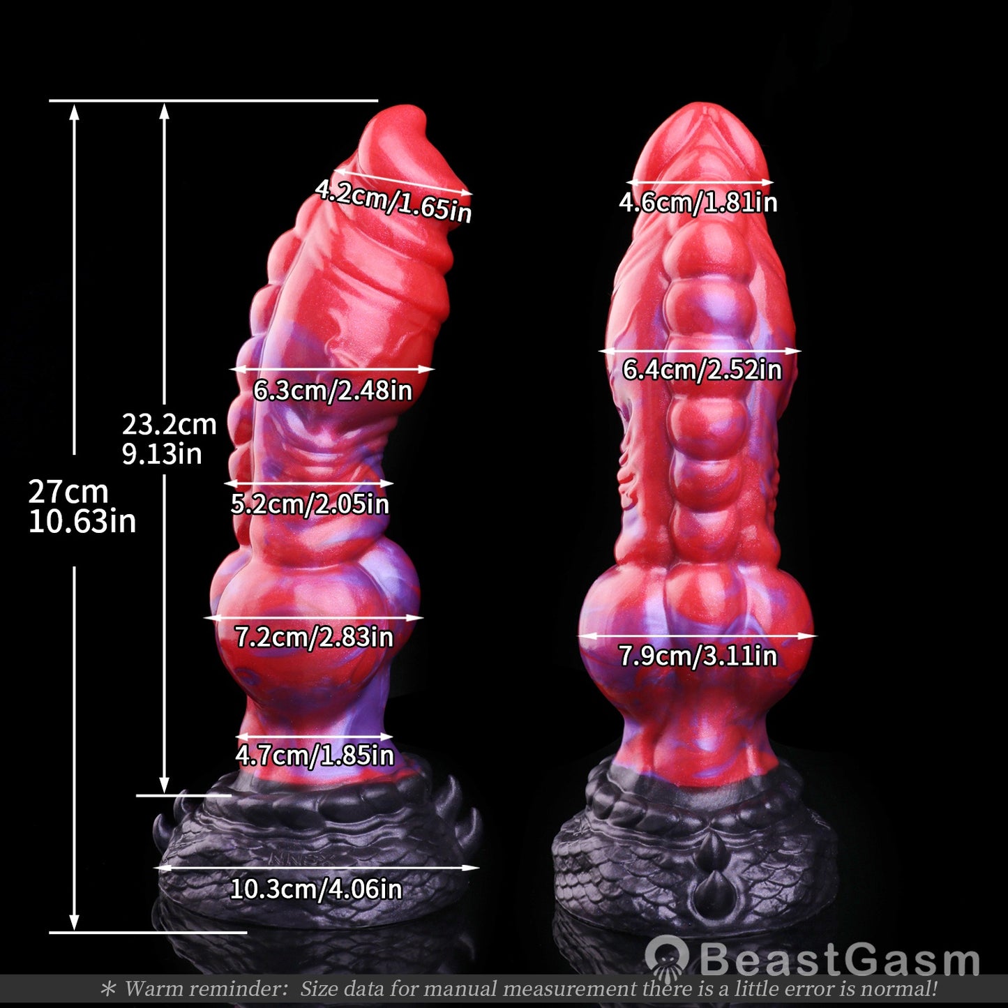 🐦‍🔥 Crimson Dragon Fantasy Dog Dildo — Multi-Texture Platinum Silicone