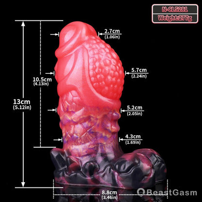 Blood-Red Dildo Butt Plug – Fantasy Anal Toy With Dragon Texture