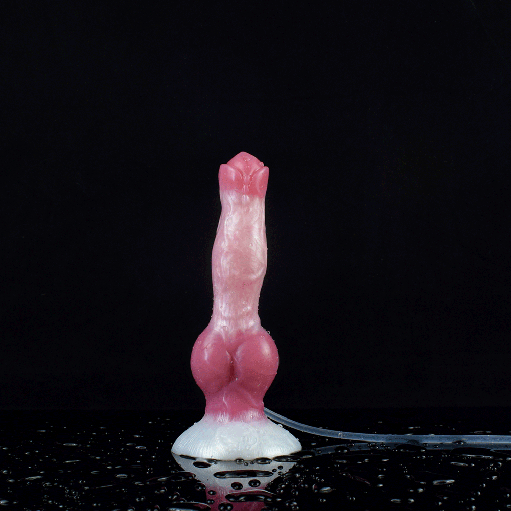 🐕 8-Inch Erebus - Squirting Canine Dildo, Ejaculating Dog Knot