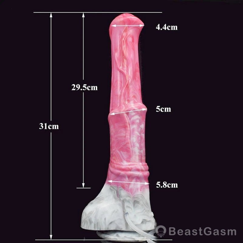 🐎 Abaddon 12.2 - Inch Ejaculating Stallion Dildo – Realistic Horse Dildo with Syringe - BeastGasm