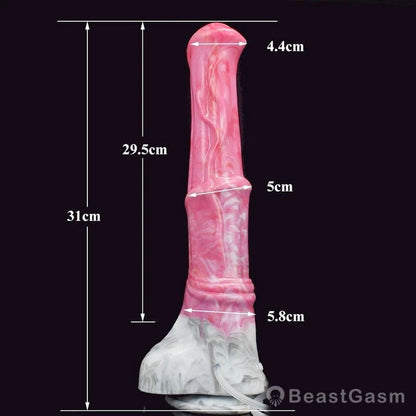 🐎 Abaddon 12.2 - Inch Ejaculating Stallion Dildo – Realistic Horse Dildo with Syringe - BeastGasm