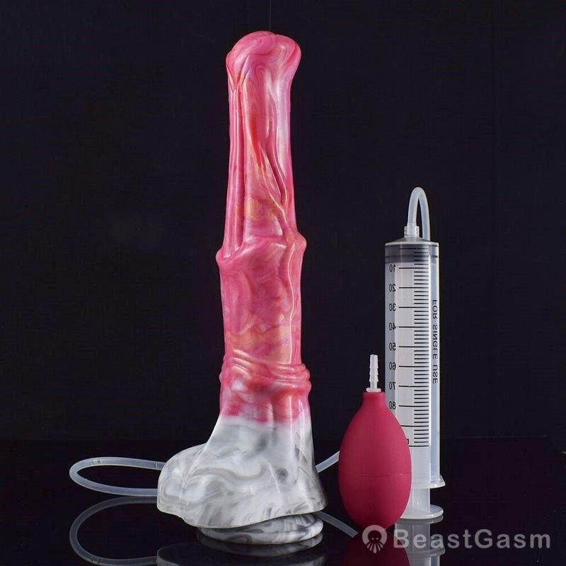🐎 Abaddon 12.2 - Inch Ejaculating Stallion Dildo – Realistic Horse Dildo with Syringe - BeastGasm