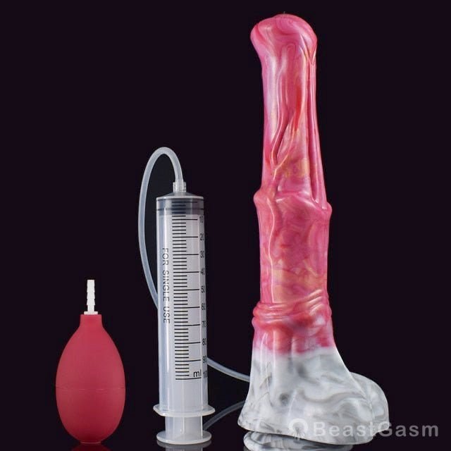🐎 Abaddon 12.2 - Inch Ejaculating Stallion Dildo – Realistic Horse Dildo with Syringe - BeastGasm