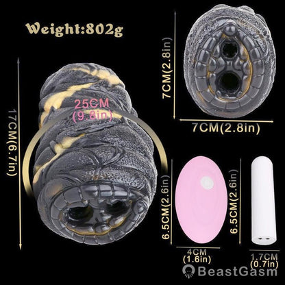 Abyssal Serpent Vibrating Animal Masturbator – Dual Hole Stroker - BeastGasm