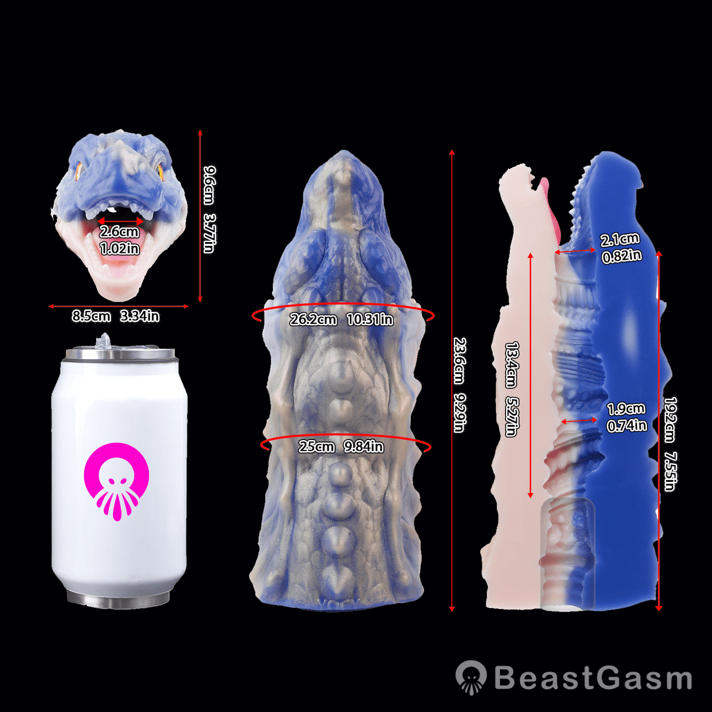 Abyssion Prime Dragon Vacuum Silicone Masturbator – Deep Suction Control 🐉 - BeastGasm