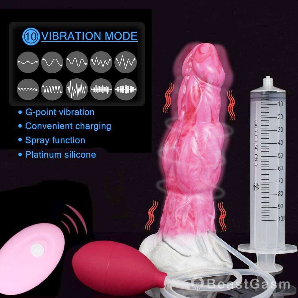 👹 Acastus 9 - Inch Luminous Ejaculating Monster Vibrator – Vibrating Fantasy with Remote Control - BeastGasm