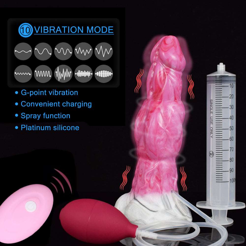 👹 Acastus 9 - Inch Luminous Ejaculating Monster Vibrator – Vibrating Fantasy with Remote Control - BeastGasm