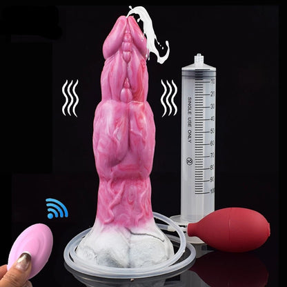 👹 Acastus 9 - Inch Luminous Ejaculating Monster Vibrator – Vibrating Fantasy with Remote Control - BeastGasm