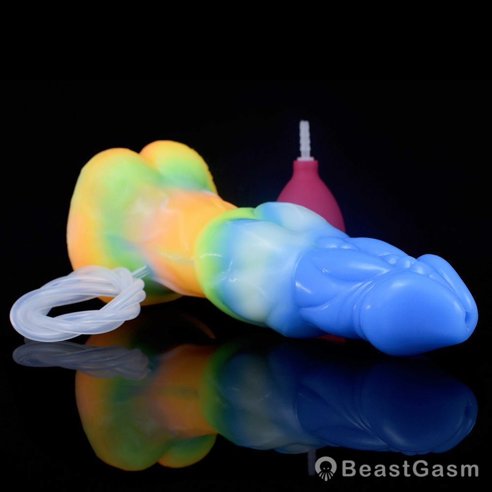 👹 Acastus 9 - Inch Luminous Ejaculating Monster Vibrator – Vibrating Fantasy with Remote Control - BeastGasm