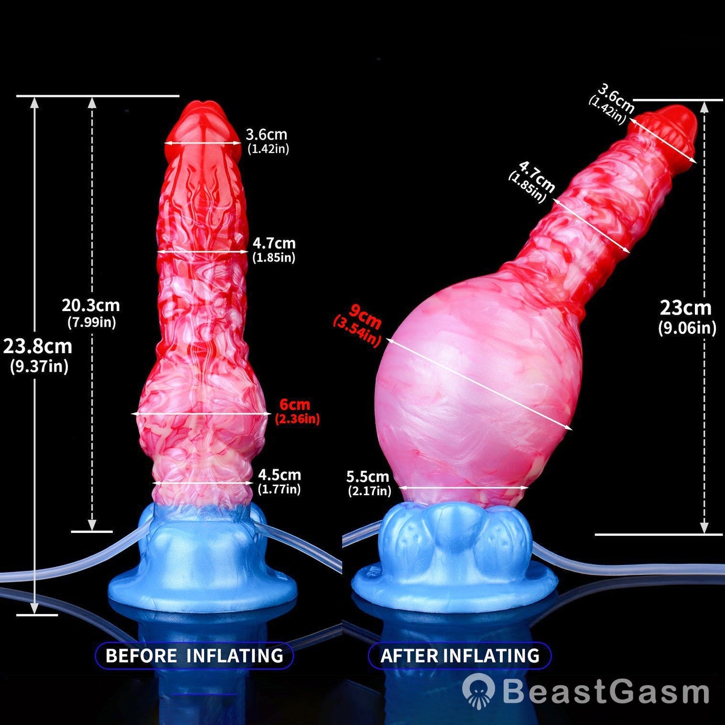 Adjustable Canine Inflatable Dildo – Realistic Ejaculating Fun - BeastGasm