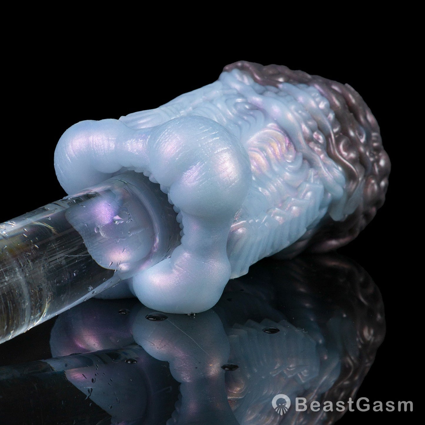 🦑 Alien Abyss Pocket Pussy – Iridescent Fantasy Silicone Stroker - BeastGasm