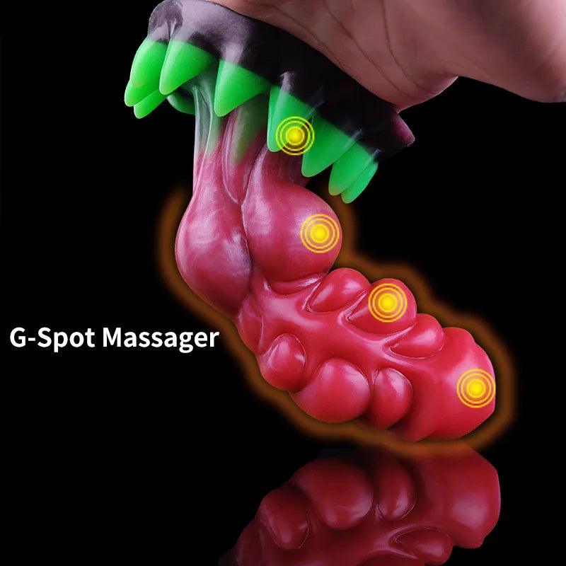 Alien Dildo with Squirting & Glow Claws – Leshy - BeastGasm
