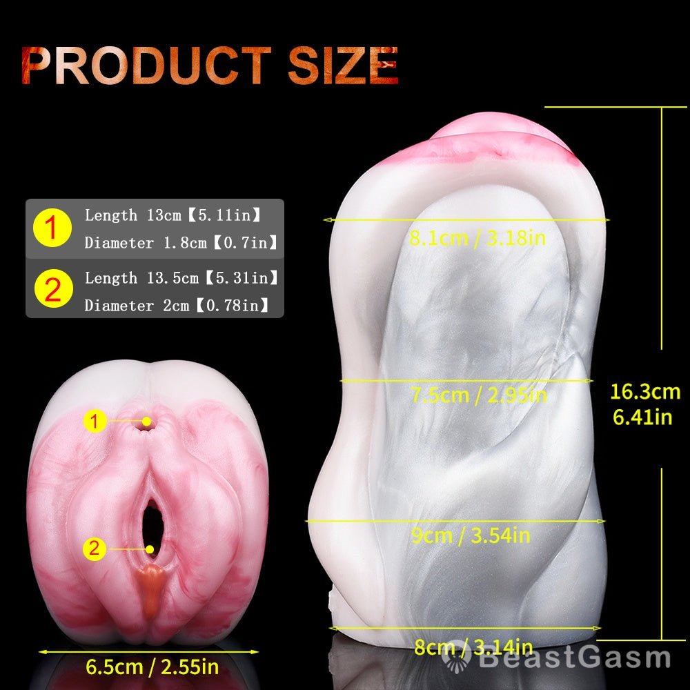 Animal Pocket Pussy 🐬 Dolphin Fantasy – Dual Channel Silicone - BeastGasm