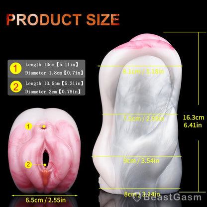 Animal Pocket Pussy 🐬 Dolphin Fantasy – Dual Channel Silicone - BeastGasm