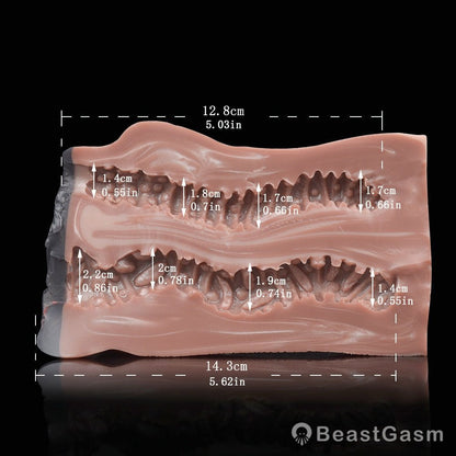 Animal Pussy Masturbator 🐾 Savage Hide Ebony – Double Vagina Fantasy - BeastGasm