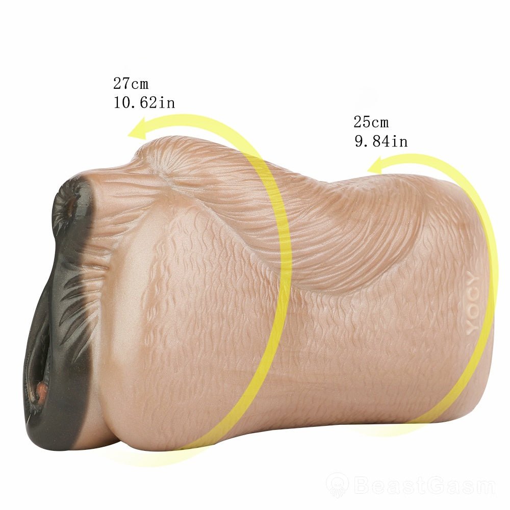 Animal Pussy Masturbator 🐾 Savage Hide Ebony – Double Vagina Fantasy - BeastGasm