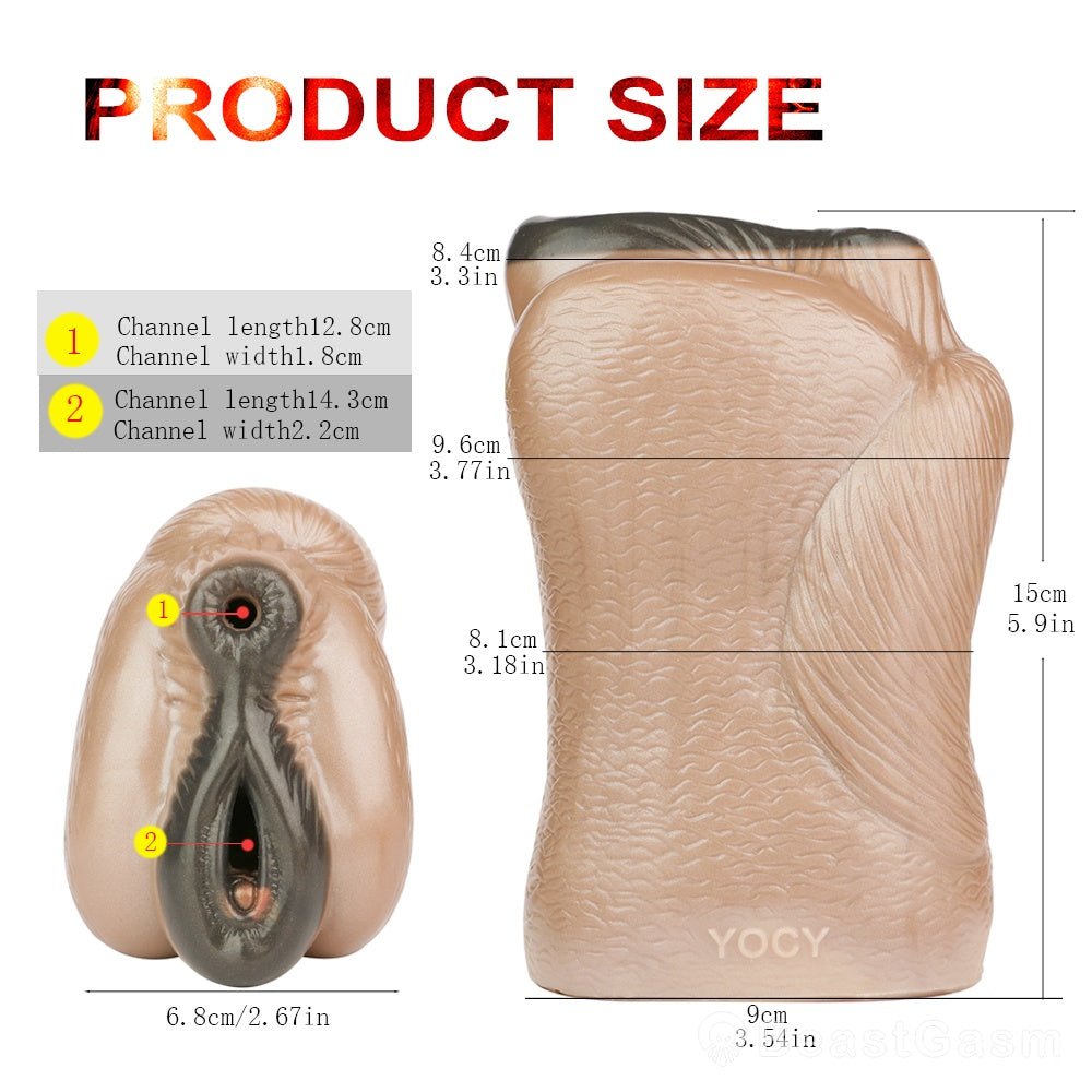 Animal Pussy Masturbator 🐾 Savage Hide Ebony – Double Vagina Fantasy - BeastGasm