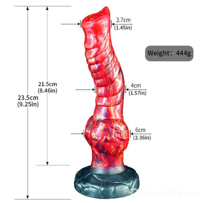 🐺 Aoudo - 9.3" Fantasy Wolf Dildo with Knot & Ribbed Curve - BeastGasm