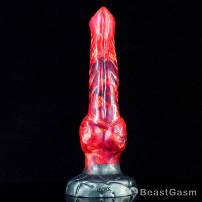 🐺 Aoudo - 9.3" Fantasy Wolf Dildo with Knot & Ribbed Curve - BeastGasm