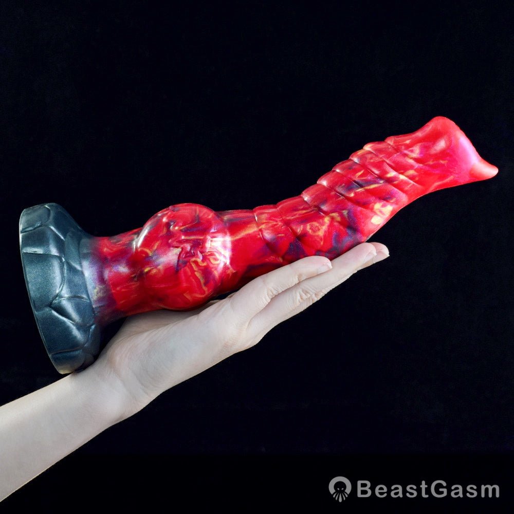 🐺 Aoudo - 9.3" Fantasy Wolf Dildo with Knot & Ribbed Curve - BeastGasm