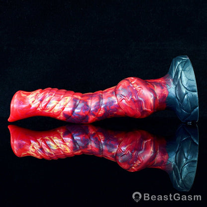 🐺 Aoudo - 9.3" Fantasy Wolf Dildo with Knot & Ribbed Curve - BeastGasm