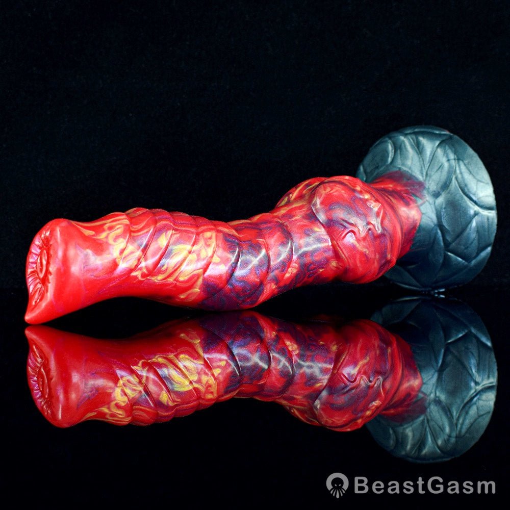 🐺 Aoudo - 9.3" Fantasy Wolf Dildo with Knot & Ribbed Curve - BeastGasm
